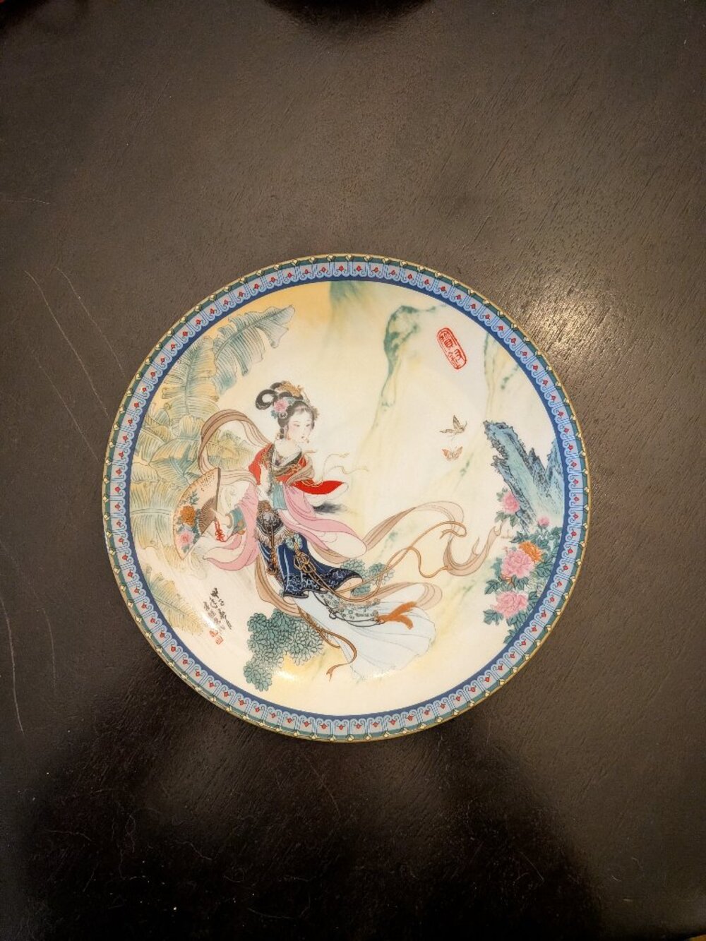 Chinese Imperial Jingdezhen Porcelain Plate Beauties of the Red Mansion Pao Chai